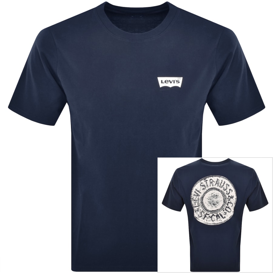 Levis Short Sleeve Relaxed Fit T Shirt Navy